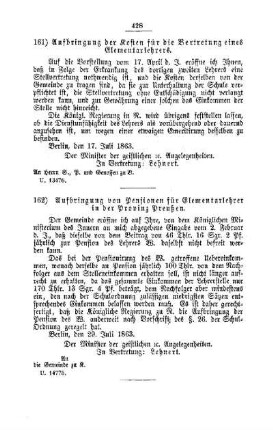 Aufbringung der Kosten für die Vertretung eines Elementarlehrers : [V. Elementarschulwesen]