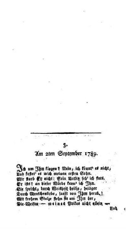 Am 2ten September 1789