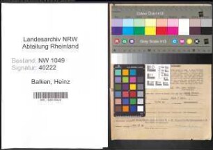 Entnazifizierung Heinz Balken , geb. 21.02.1909 (Jurist)
