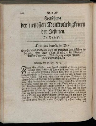 Fortsetzung der neuesten Denkwürdigkeiten der Jesuiten.