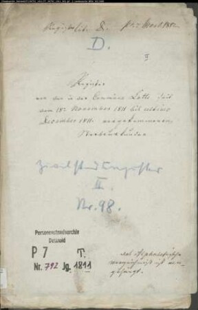 Zivilstandsregister der Munizipalität Lotte (Todesfälle 1811, November bis Dezember). (Gemeinde: Lotte, Kreis Tecklenburg)