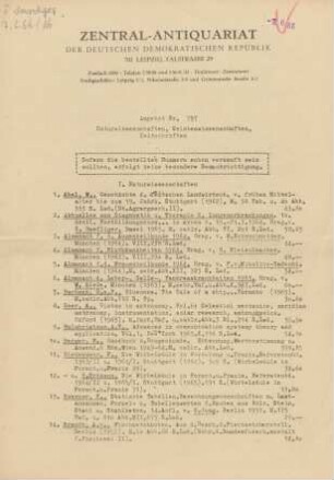 Nr. 797: Naturwissenschaften, Geisteswissenschaften, Zeitschriften