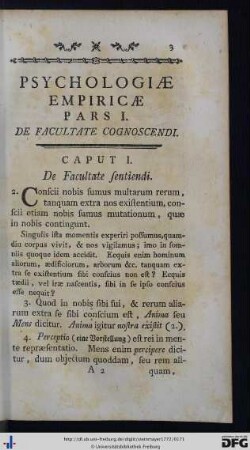 Pars I. De Facultate Cognoscendi.