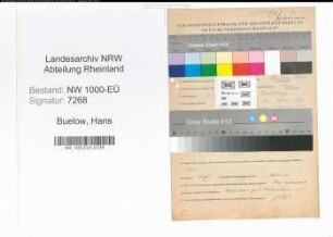Entnazifizierung Hans Buelow, geb. 03.10.1895 (Lehrer)