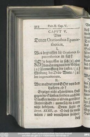 Caput V. Von Denen Orationibus Epanorthoticis.