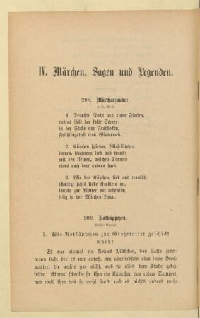 IV. Märchen, Sagen und Legenden