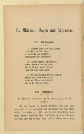 IV. Märchen, Sagen und Legenden
