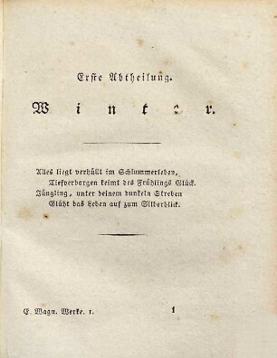 Ernst Wagner's sämmtliche Schriften, 1 : Wilibald's Ansichten des Lebens ; 1