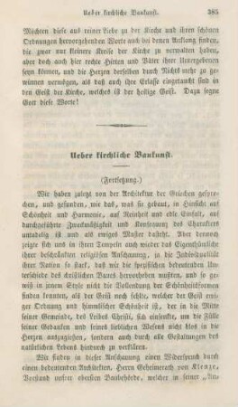 385-392 Ueber kirchliche Baukunst : Fortsetzung