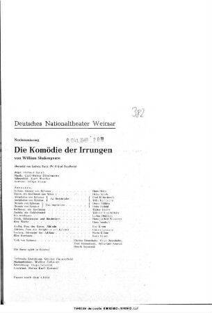 Die Komödie der Irrungen