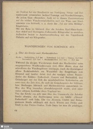 Wanderungen von Schöneck aus