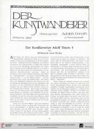 5/6: Der Kunstsammler Adolf Thiem †