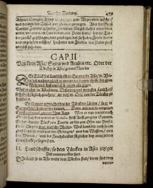 Cap. II. Von klein Asia/ Syria und Arabia/ etc. Oder der Türckey in Asia/ genant Natolia.