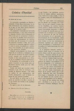 Crónica Mundial : La fiesta de la raza