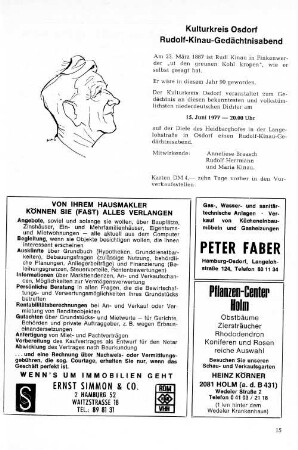 Kulturkreis Osdorf Rudolf-Kinau-Gedächtnisabend