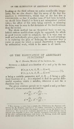 On the eliminations of arbitrary functions.