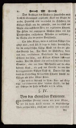 §. IV. Von den chemischen Elementen.