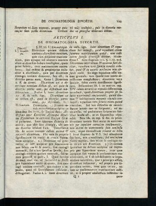 123-124, Articulus I. De Onomatologia Divortii.