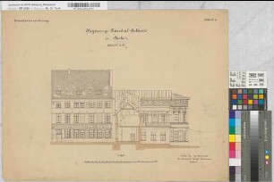 Inventarzeichnung von dem Regierungsgebäude in Aachen. Schnitte