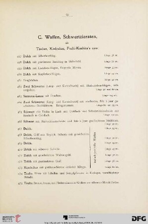 C. Waffen, Schwertzieraten (Nr. 457-528)