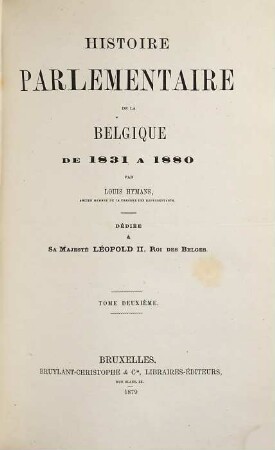 Histoire parlémentaire de la Belgique, [1,]2. [Première Série] : de 1831 à 1880 : [1841 - 1850]