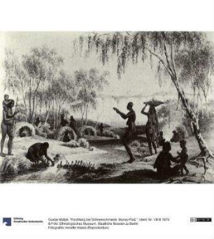 "Fischfang bei Schneeschmelze. Murray-Fluß."