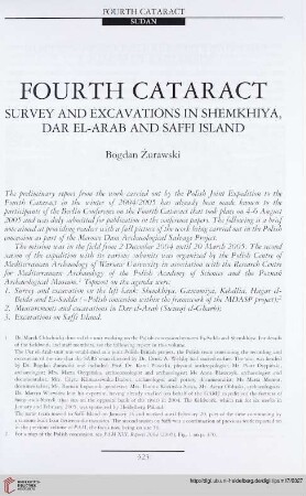 17: Fourth cataract : survey and excavations in Shemkhiya, Dar el-Arab and Saffi island