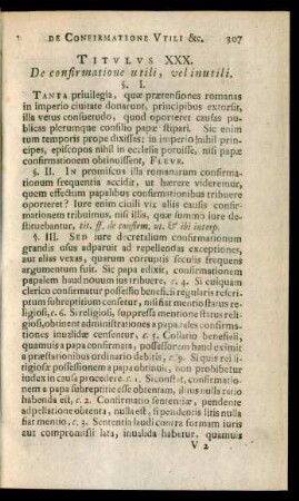 Titulus XXX. De confirmatione utili, vel inutili.