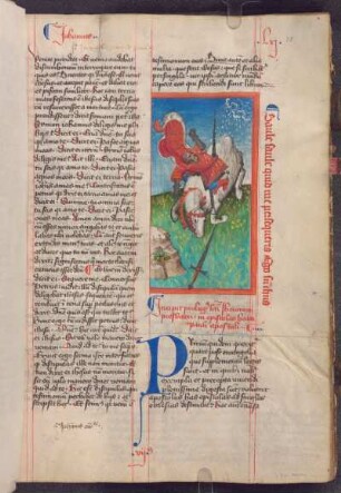 Miniatur: Paulus stürzt vom Pferd = Bekehrung des Saulus zu Paulus