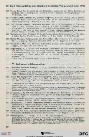 V. Buchwesen und Bibliographie (Nr. 323-413)