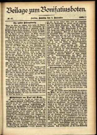 Zweite Ausgabe vom Sonntag, den 09. November 1902.