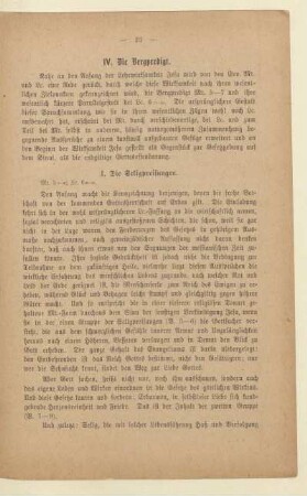 IV. Die Bergpredigt