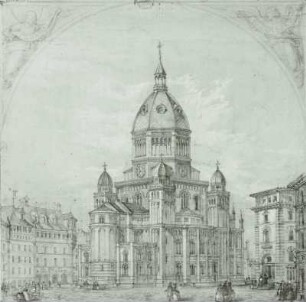Entwurf für die Nikolaikirche in Hamburg, Perspektivische Ansicht des 2. Projektes