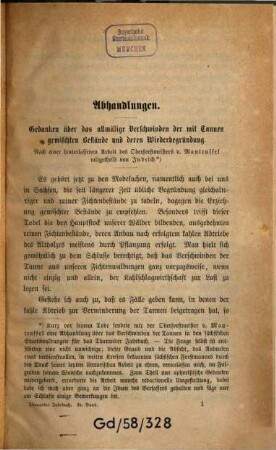 Tharandter forstliches Jahrbuch : zugl. Zeitschr. für Mitt. aus d. Sächsischen Forstlichen Versuchsanstalt. 25. 1875