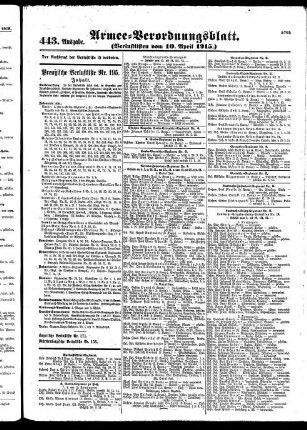 443.Ausgabe. Samstag, 10. April 1915