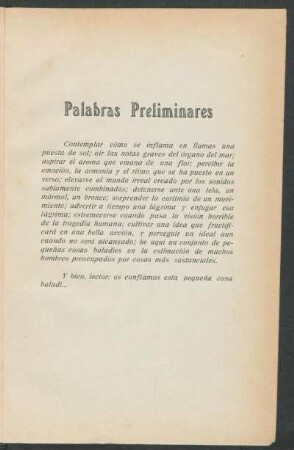 Palabras preliminares