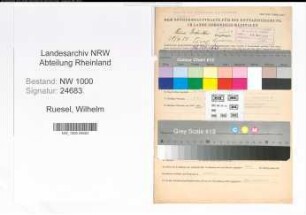 Entnazifizierung Wilhelm Ruesel, geb. 27.01.1910 (Schreiner)