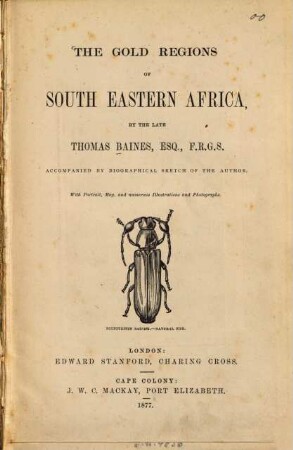 The Gold Regions of South Eastern Africa