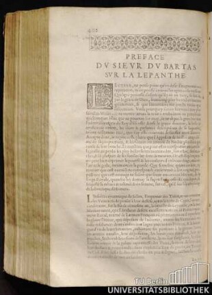 Preface Du Sieur Du Bartas Sur La Lepanthe.