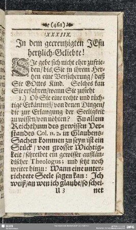 XXXIIX. Die Versicherung der Kindschafft GOttes