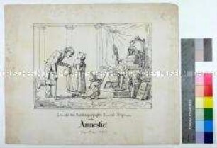 Karikatur auf das badische Amnestiegesetz vom 15. August 1848