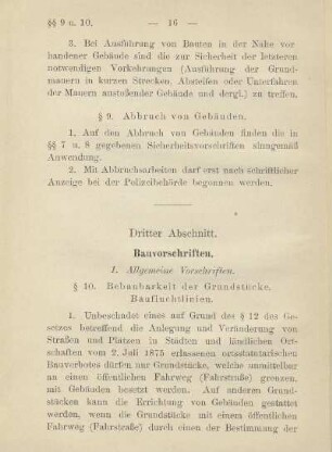 I. Allgemeine Vorschriften
