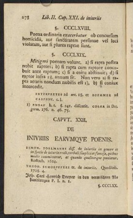 278-290, Caput XXII. De iniuriis earumque poenis.