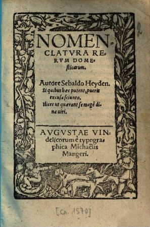 Nomenclatvra Rervm Domesticarum