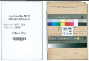 Entnazifizierung Paul Fabian , geb. 10.01.1904 (Zollbeamter)