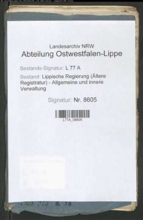 Straßenbau.- Straßenzug II.- Distrikt d Landstraße in der Feldmark der Stadt Blomberg