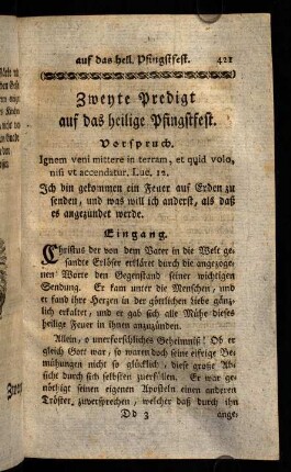 421-440, Zweyte Predigt.