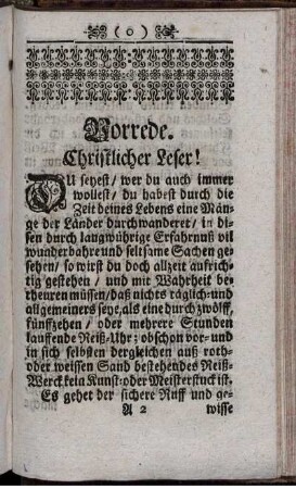 Vorrede. Christlicher Leser !