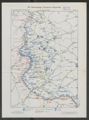 Skizze 14. Die Heeresgruppe Kronprinz Rupprecht am 16. Dezember 1916.