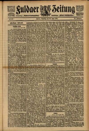 Erste Ausgabe vom Samstag, den 30. Juni 1906.